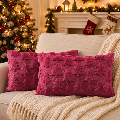 decorUhome Light Rust Pumpkin Faux Fur Throw Pillow Covers 18x18 Set of 2