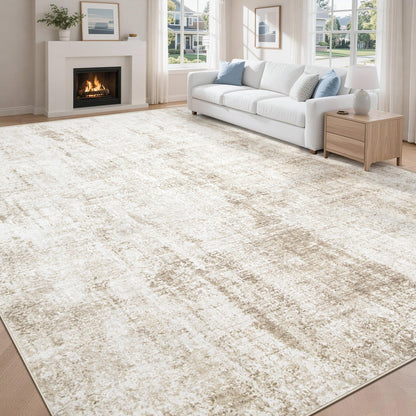MXSANYOO 8x10 Area Rugs Washable Rug: Abstract Neutral Rugs Modern Non Slip Area Rug Stain Resistant Low Pile Indoor Carpet for Dining Room Bedroom Nursery Office (Multi Blue, 8'x10')