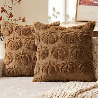 MIULEE Fall Pillow Covers Pumpkin Fall Decor 18x18 Dark Rust