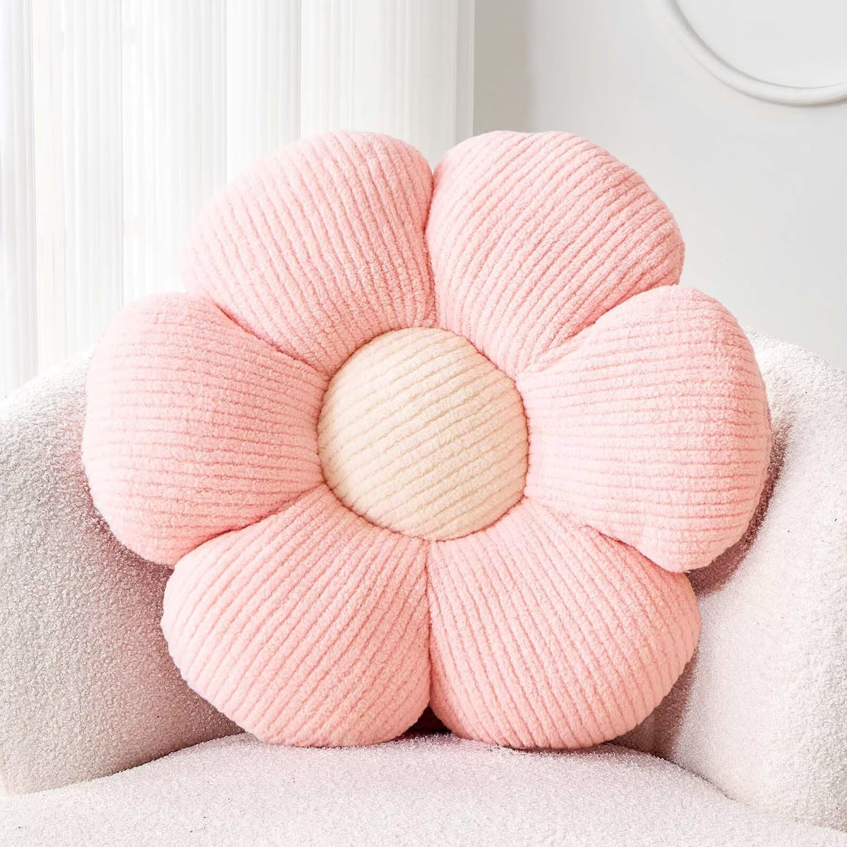 Kcvvcr Flower Throw Pillow, Soft Sage Green 14.9" Shaped Floor Pillow for Home Decor, Cute Aesthetic Plush Decorative Pillows for Bed, Sofa, Couch