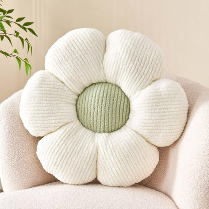 Kcvvcr Flower Throw Pillow, Soft Sage Green 14.9" Shaped Floor Pillow for Home Decor, Cute Aesthetic Plush Decorative Pillows for Bed, Sofa, Couch
