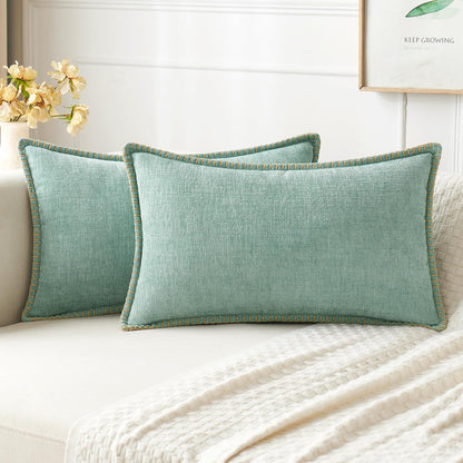 MIULEE Decorative Couch Throw Pillow Covers 18x18 Inch Sage Green 2 Pack