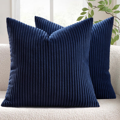 MIULEE Fall Decorative Corduroy Throw Pillow Covers Set of 2 18x18 Orange