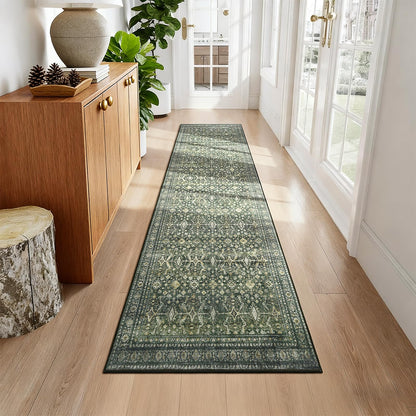 8x10 Area Rugs for Living Room Green Washable Non-Slip Large Carpet