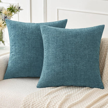 MIULEE Soft Chenille Fall Throw Pillow Covers Burnt Orange 18x18 Pack of 2