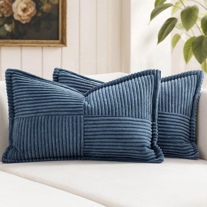 MIULEE Decorative Throw Pillow Covers for Couch 18x18 Inch Beige 2 Pack