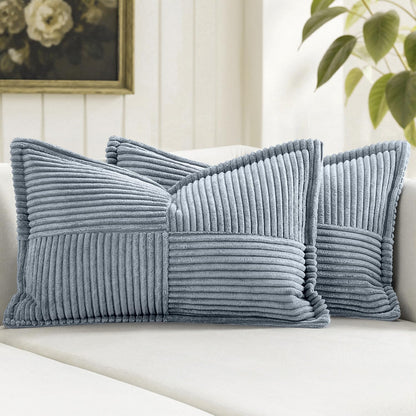 MIULEE Decorative Throw Pillow Covers for Couch 18x18 Inch Beige 2 Pack