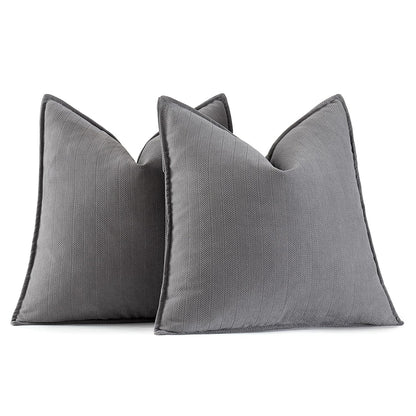MIULEE Pack of 2 Sage Green Decorative Chenille Pillow Covers 20x20 Inch