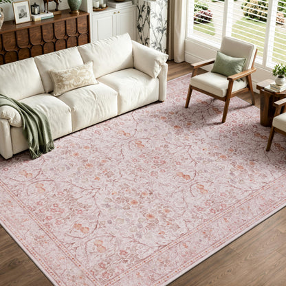 JOLLYVOGUE 5x7 Area Rugs for Living Room, Washable Rug, Beige