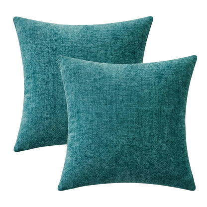MIULEE Soft Chenille Fall Throw Pillow Covers Burnt Orange 18x18 Pack of 2