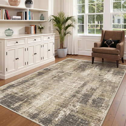 Valenrug Washable Rugs 5x7, Non Slip Large Area Rugs for Living Room, Beige