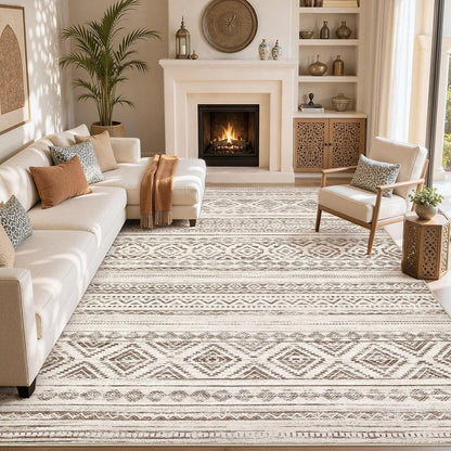 cotiled Boho 5x7 Area Rugs for Living Room: Soft Moroccan Washable Rug