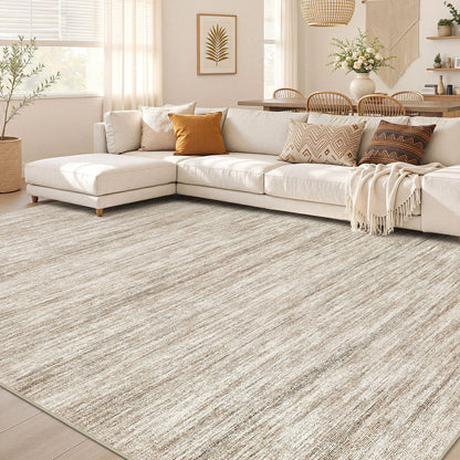 Nakagishi Boho 5x7 Area Rug Living Room Rugs Machine Washable Beige/Brown