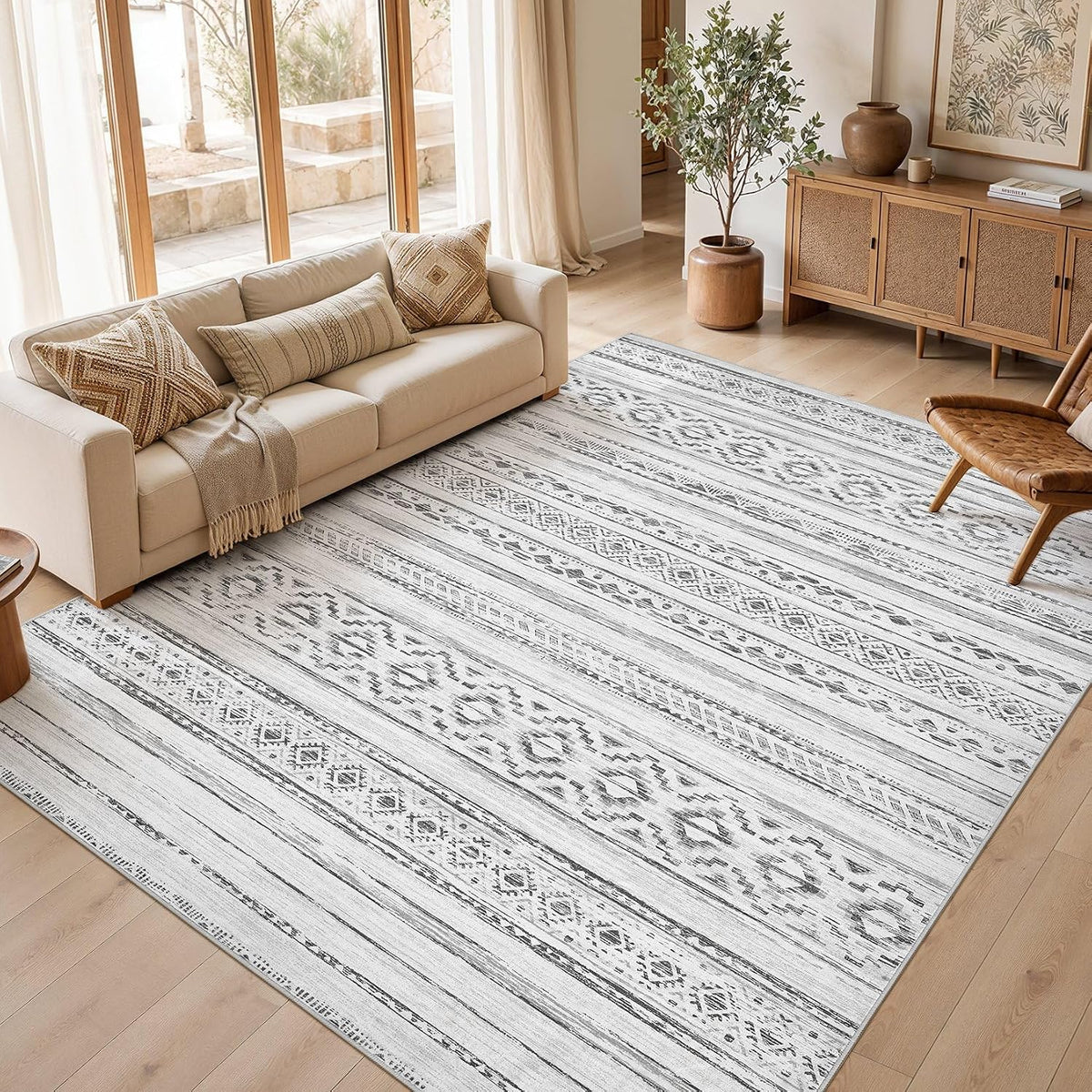 cotiled Boho 5x7 Area Rugs for Living Room: Soft Moroccan Washable Rug