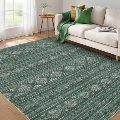 Nakagishi Boho 5x7 Area Rug Living Room Rugs Machine Washable Beige/Brown