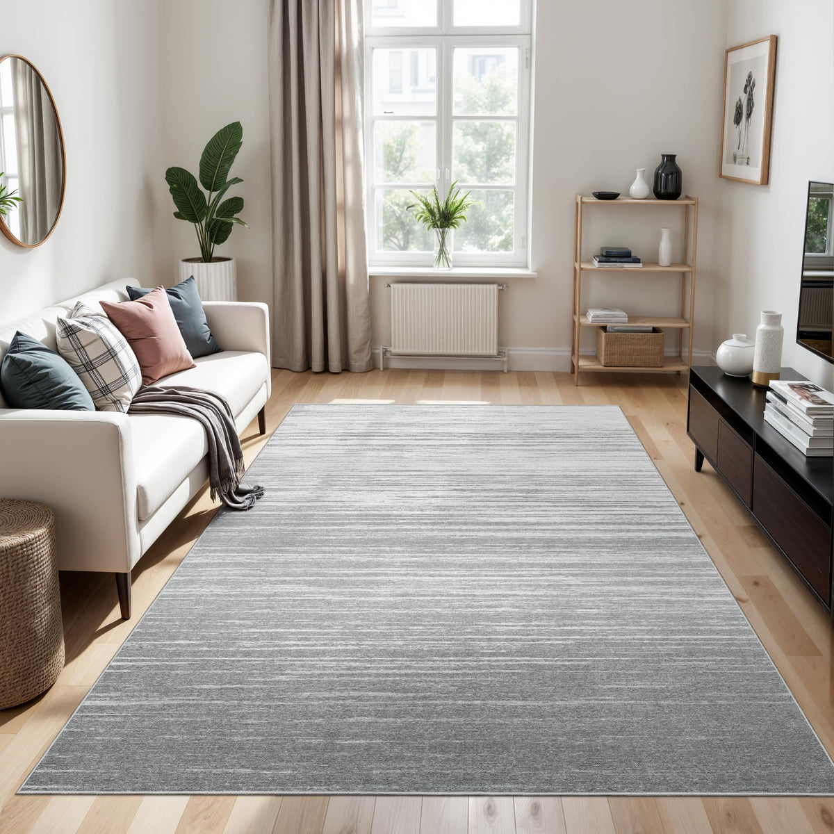 Valenrug Washable Rugs 5x7, Non Slip Large Area Rugs for Living Room, Beige