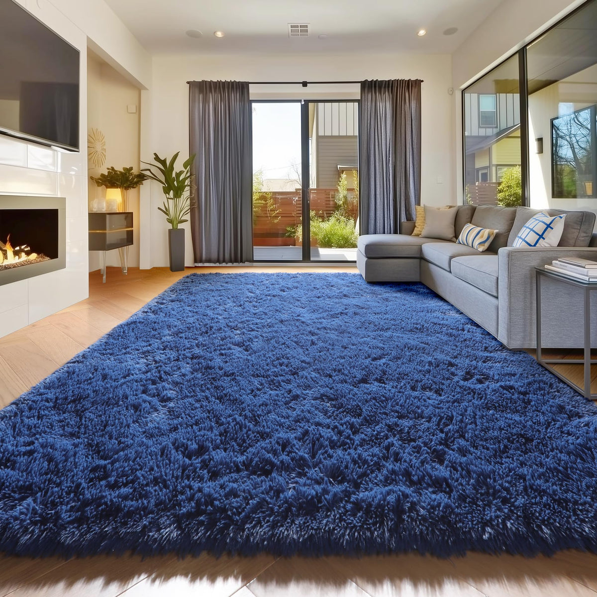 Amdrebio Grass Green Fluffy Area Rug 4x6 for Bedroom Classroom Living Room