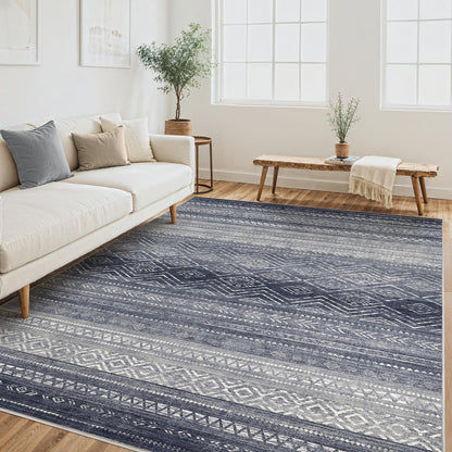 Tortania Area Rug Living Room Rugs - 5x7 Washable Large Soft Neutral Boho Moroccan Bohemian Farmhouse Rug Indoor Floor Carpet for Bedroom Under Dining Table Home Office Decor - Cream Brown