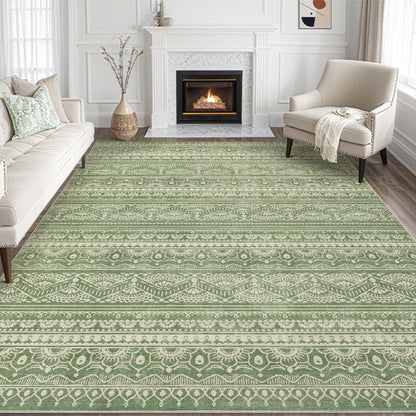 Tortania Area Rug Living Room Rugs - 5x7 Washable Large Soft Neutral Boho Moroccan Bohemian Farmhouse Rug Indoor Floor Carpet for Bedroom Under Dining Table Home Office Decor - Cream Brown