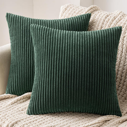 MIULEE Fall Decorative Corduroy Throw Pillow Covers Set of 2 18x18 Orange