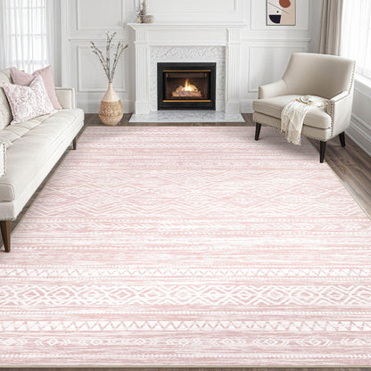 Tortania Area Rug Living Room Rugs - 5x7 Washable Large Soft Neutral Boho Moroccan Bohemian Farmhouse Rug Indoor Floor Carpet for Bedroom Under Dining Table Home Office Decor - Cream Brown