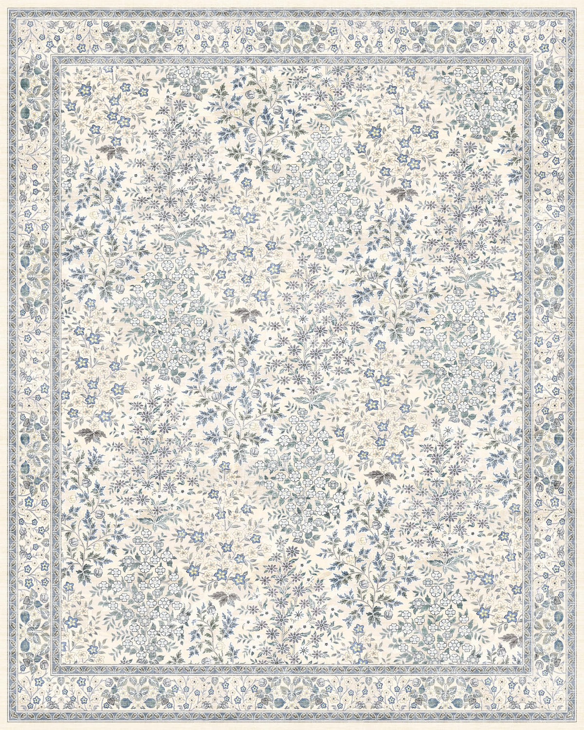 8x10 Area Rugs, Machine Washable Low Pile Floral Rugs for Living Room, Bedroom, Large Boho Area Rug with Non-Slip Backing for Dining Room(Beige Floral)