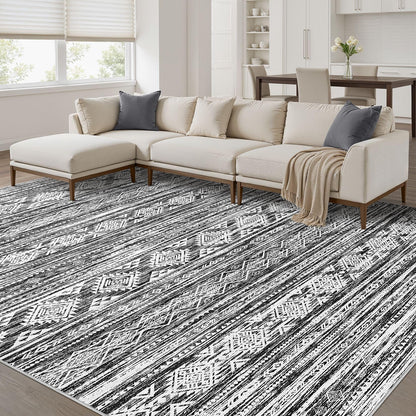 Nakagishi Boho 5x7 Area Rug Living Room Rugs Machine Washable Beige/Brown