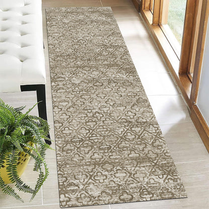 RUGSURE Washable Area Rugs - Perfect for Living Room, Bedroom, Kids Room, Nursery - Stain & Water Resistant Non-Slip, Pet & Child Friendly, Vintage Tribal Area Rugs (Green, 5' x 7')