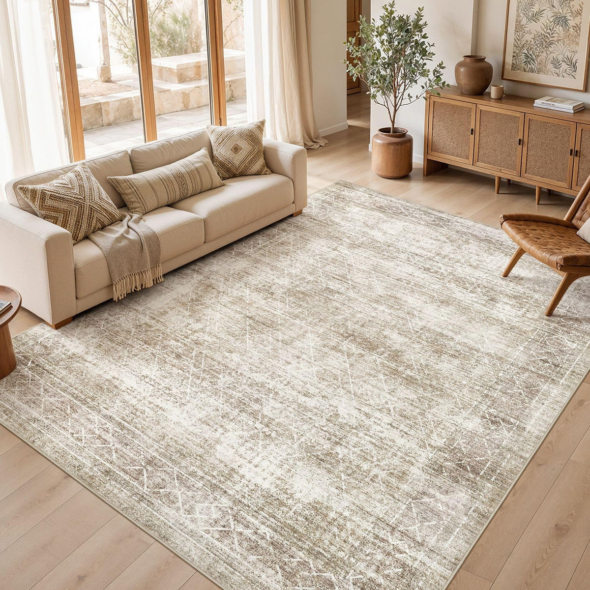 cotiled Boho 5x7 Area Rugs for Living Room: Soft Moroccan Washable Rug