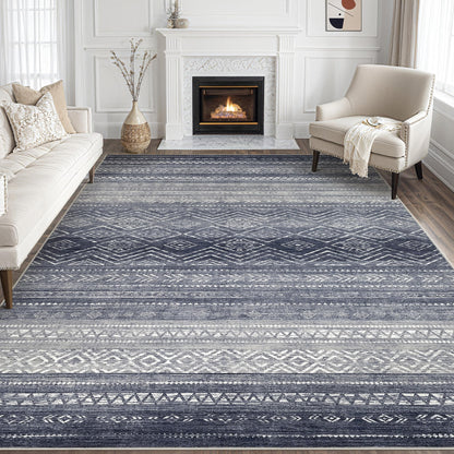 Tortania Area Rug Living Room Rugs - 5x7 Washable Large Soft Neutral Boho Moroccan Bohemian Farmhouse Rug Indoor Floor Carpet for Bedroom Under Dining Table Home Office Decor - Cream Brown