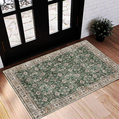 CHAMPLANT 6'x9' Washable Vintage Area Rug Boho Chic Medallion Distressed Design Non-Shedding Easy Care Ideal for High Traffic Areas in Living Room Bedroom Kitchen Office Large Carpet