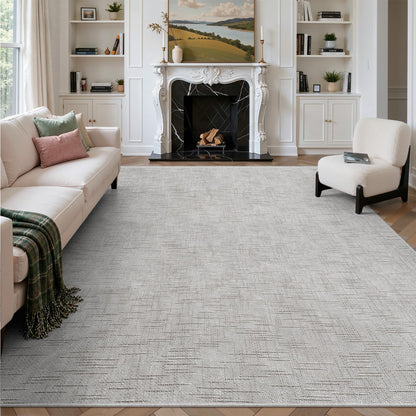 Valenrug Washable Rugs 5x7, Non Slip Large Area Rugs for Living Room, Beige