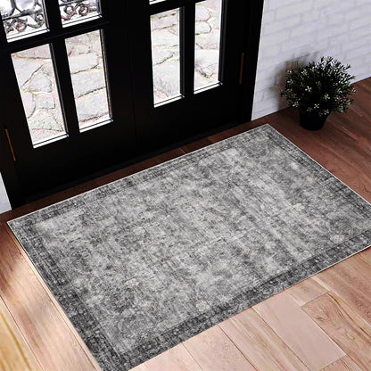 CHAMPLANT 6'x9' Washable Vintage Area Rug Boho Chic Medallion Distressed Design Non-Shedding Easy Care Ideal for High Traffic Areas in Living Room Bedroom Kitchen Office Large Carpet