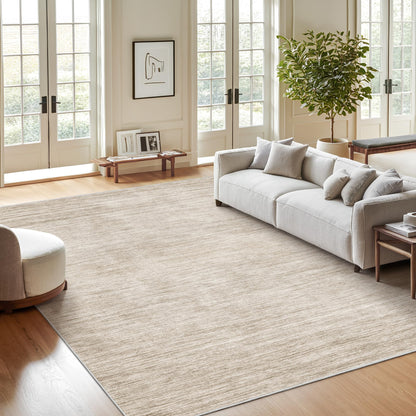 Valenrug Washable Rugs 5x7, Non Slip Large Area Rugs for Living Room, Beige