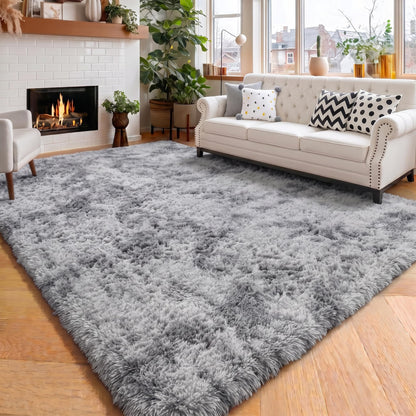 Amdrebio Grass Green Fluffy Area Rug 4x6 for Bedroom Classroom Living Room