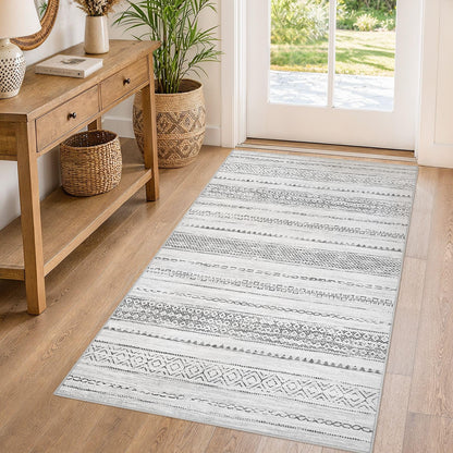 Nakagishi Boho 5x7 Area Rug Living Room Rugs Machine Washable Beige/Brown