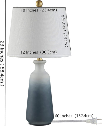 SAFAVIEH Lighting Narem Table Lamp, 23″ Ceramic Blue Grey TBL4240A