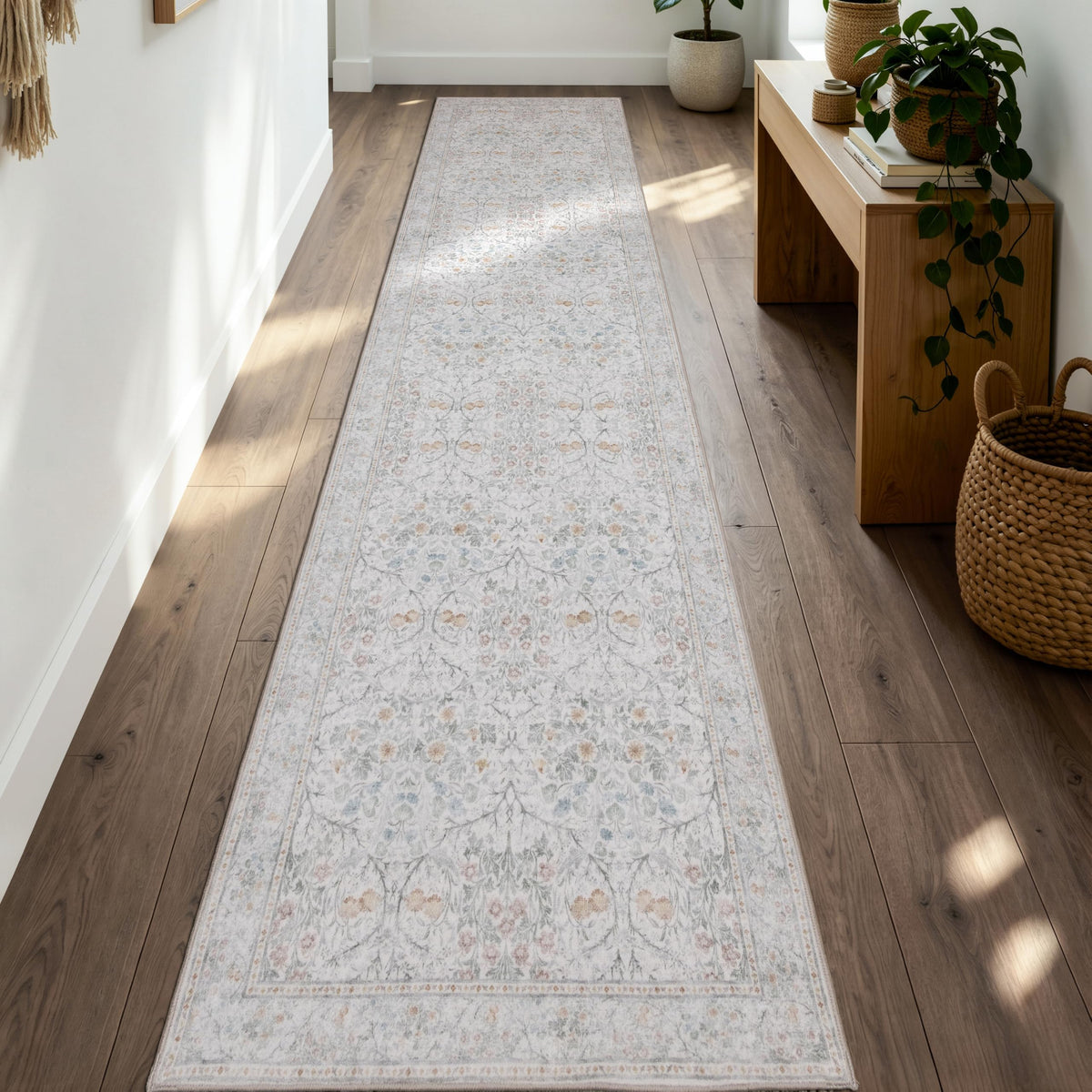 JOLLYVOGUE 5x7 Area Rugs for Living Room, Washable Rug, Beige
