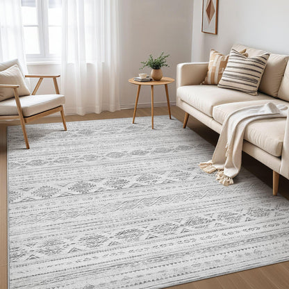 Nakagishi Boho 5x7 Area Rug Living Room Rugs Machine Washable Beige/Brown