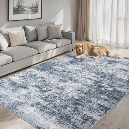 PLHXFR 6x9 Area Rug Living Room: Abstract Washable Carpet Brown Black