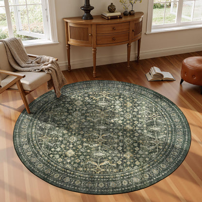 8x10 Area Rugs for Living Room Green Washable Non-Slip Large Carpet