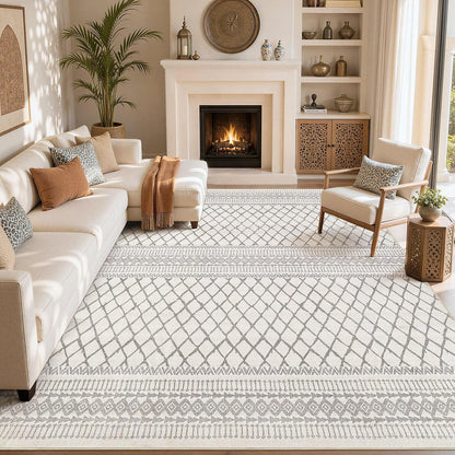 cotiled Boho 5x7 Area Rugs for Living Room: Soft Moroccan Washable Rug