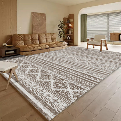 RUGSURE Washable Area Rugs - Perfect for Living Room, Bedroom, Kids Room, Nursery - Stain & Water Resistant Non-Slip, Pet & Child Friendly, Vintage Tribal Area Rugs (Green, 5' x 7')