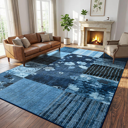 4'x6' Colorful Geometric Patchwork Floral Area Rug