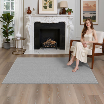 Valenrug Washable Rugs 5x7, Non Slip Large Area Rugs for Living Room, Beige