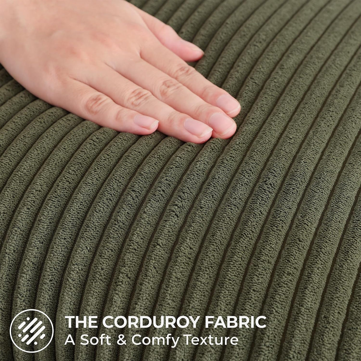 Mecatny Corduroy Fall Throw Pillow Covers 18x18 Set of 2 Olive Green