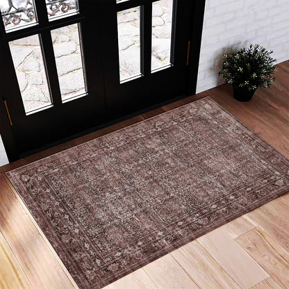 CHAMPLANT 6'x9' Washable Vintage Area Rug Boho Chic Medallion Distressed Design Non-Shedding Easy Care Ideal for High Traffic Areas in Living Room Bedroom Kitchen Office Large Carpet