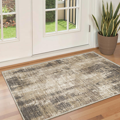 Valenrug Washable Rugs 5x7, Non Slip Large Area Rugs for Living Room, Beige
