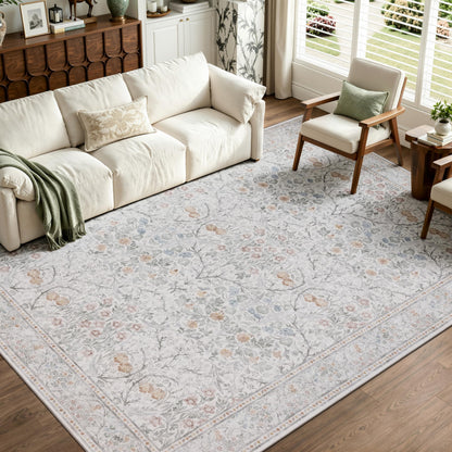 JOLLYVOGUE 5x7 Area Rugs for Living Room, Washable Rug, Beige