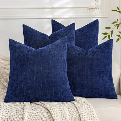 Set of 4 Soft Textured Throw Pillow Covers 18x18 Inch Cozy Decorative Farmhouse Cushion Cover Square Accent Pillow Cases for Bed Couch Sofa Living Room, Beige Taupe Brown
